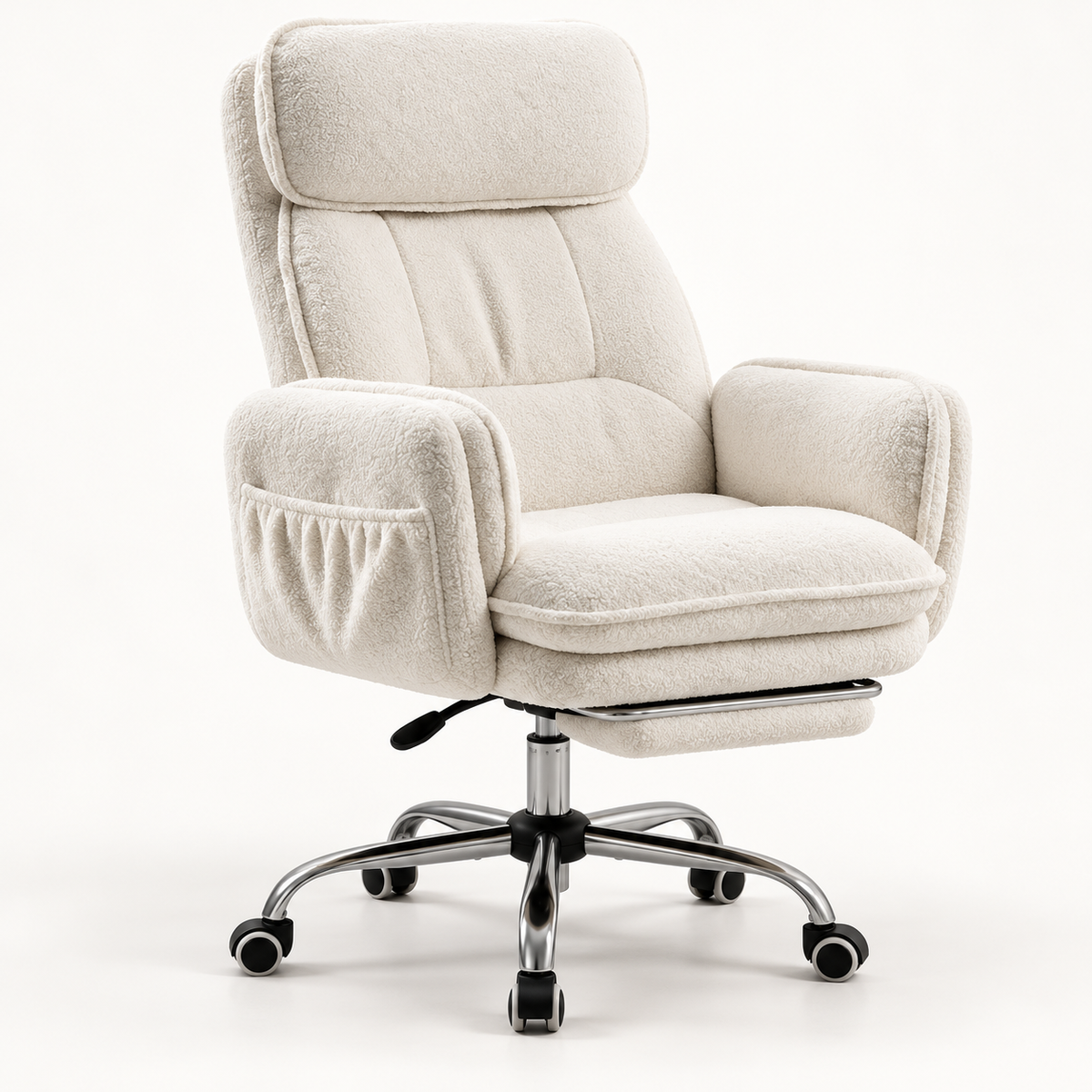 Cream CloudyNest chair with upright padded armrests